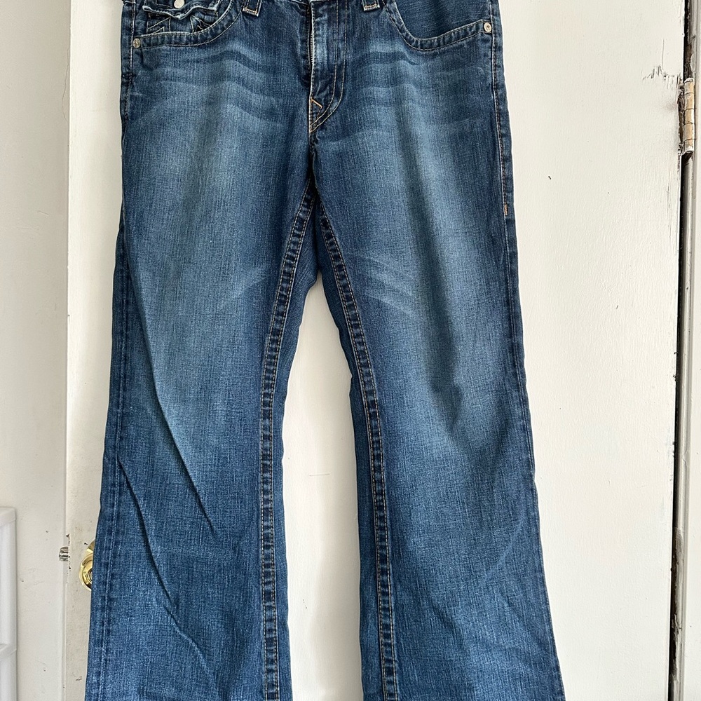 True Religion Blue Flare Wide Leg Jeans